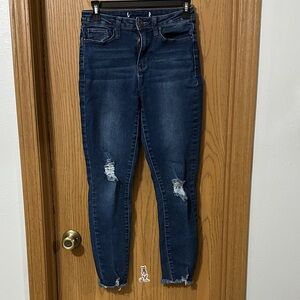 Women's Distressed Blue Jeans
